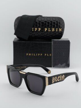 Philipp Plein SPP095M 0700 Square Sunglasses – Black / Grey
